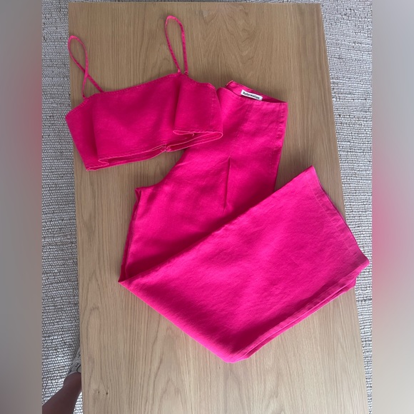 Pink Reformation Cleo Linen Two Piece Set - Picture 3 of 8